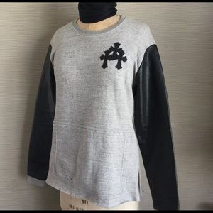 Chrome Hearts Leather sleeve sweater